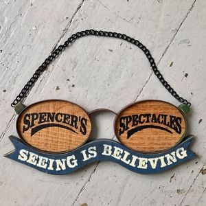Advertising Sign Decor Spencer's Spectacles Wooden